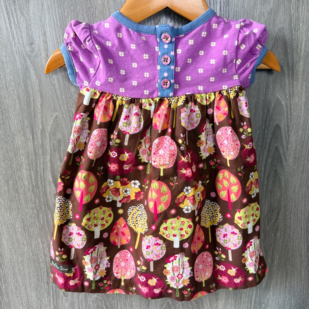Matilda Jane Dress Baby 6-12M Purple Brown Tree Print Whimsical Boho Cottagecore - Picture 4 of 5